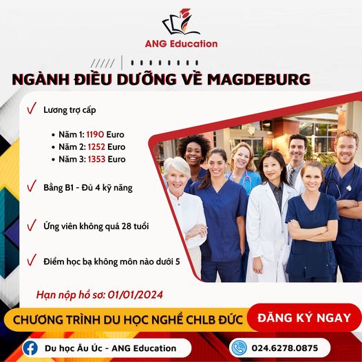 Tuyển sinh du học nghề Đức ngành điều dưỡng tại Magdeburg kỳ 9.2024