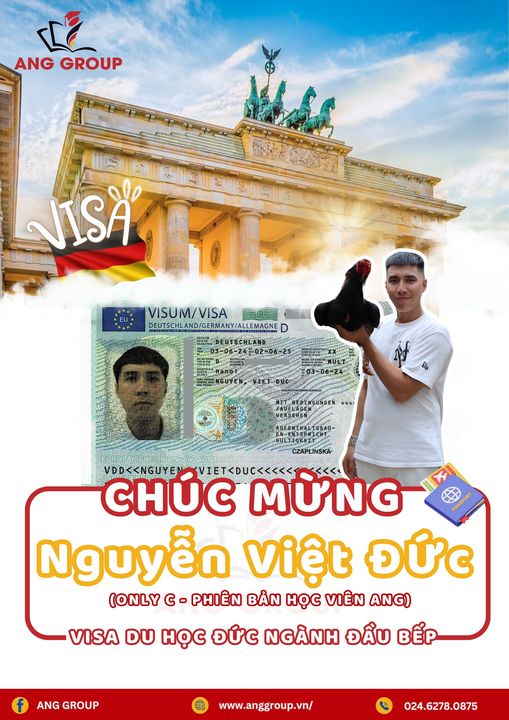 Chúc mừng Nguyễn Việt Đức sở hữu visa du học nghề Đức ngành đầu bếp