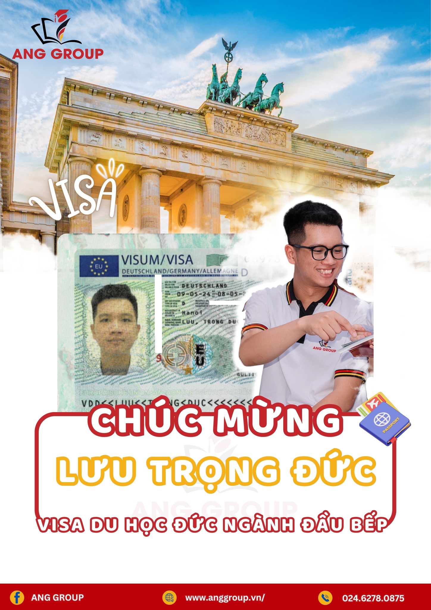 Chúc mừng 3 chàng đầu bếp tương lai nhận visa du học nghề Đức